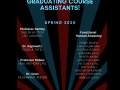 Course Assistants  Spring 2020